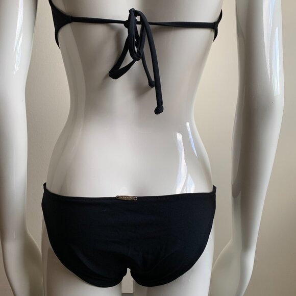 Sauvage Black zipper monokini cut out strappy one piece swimsuit - Picture 6 of 9